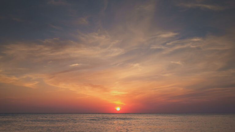 atardecer en el mar